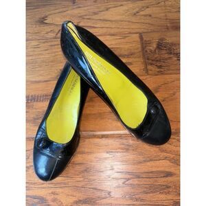 Bruno Magli Black Flat Shoes Leather Size 7B Italy